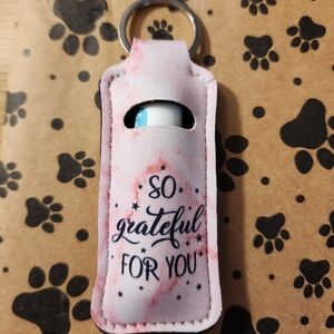 Pink Lip Balm Holder Keychain